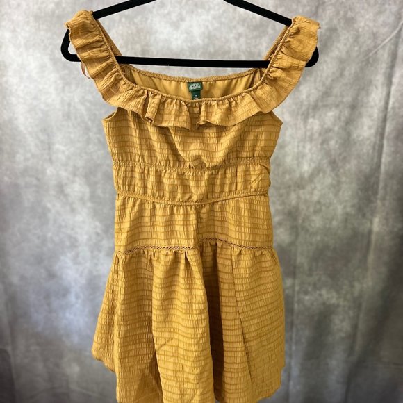 Wild Fable Women's Ruffle Tiered Skater Dress in Cognac - Picture 1 of 6